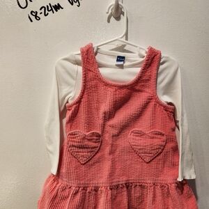 Old Navy Valentine's Day Heart Pocket Pinafore 18-24m